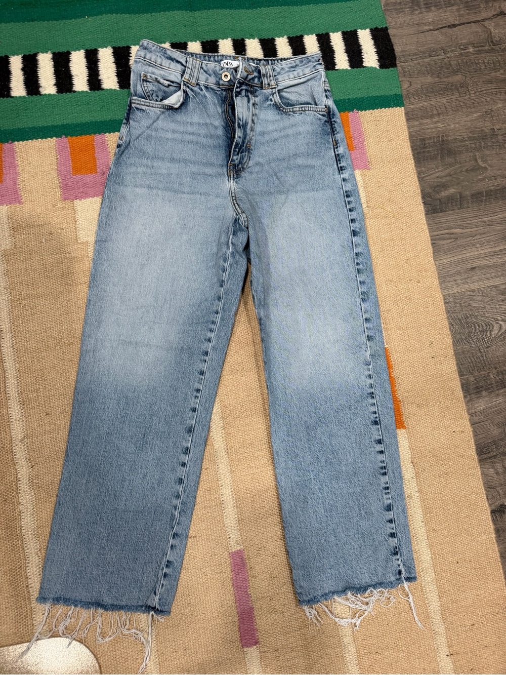 Zara Light Blue Straight Leg Jeans